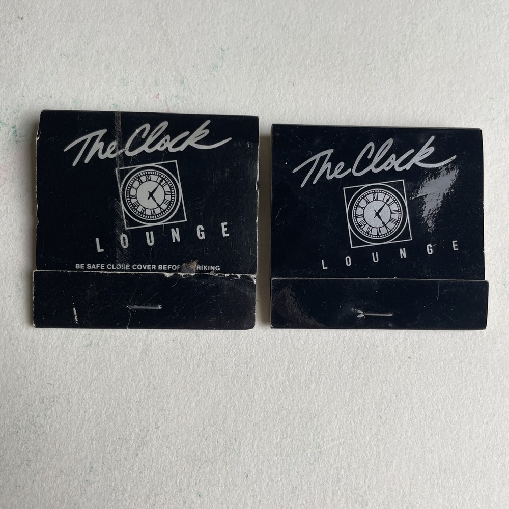 Vintage Matchbook Lot (2) The Clock Lounge NY New York Bar Lounge Marriott Rare